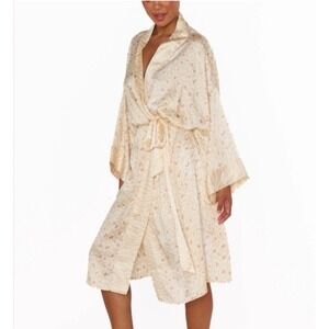 Show Me Your Mumu Robe‎ Womens One Size Beige Harlow Animal Print Bridesmaid